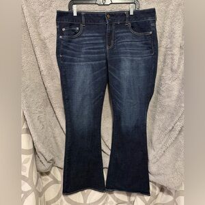 American Eagle Artist Jeans Womens 16 Blue Bootcut Flare Super Stretch Denim